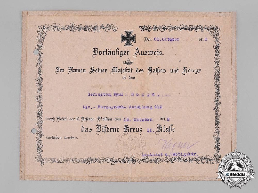 germany,_imperial._a1914_iron_cross_ii_class_with_award_document_to_gefreiten_paul_hoppe_c19_1066