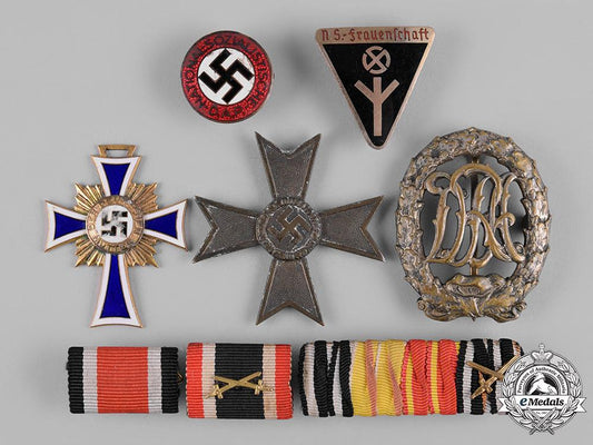 germany,_third_reich._a_lot_of_third_reich_badges,_crosses,_and_ribbon_bars_c19_1445_1