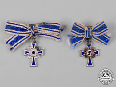 Germany, Third Reich. A Pair Of Miniature Honour Crosses Of The German Mother