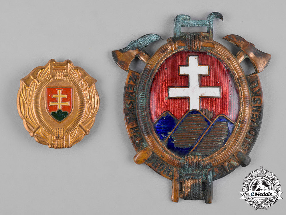 slovakia,_republic._two_fire_brigade_badges_c19_3746