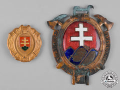 Slovakia, Republic. Two Fire Brigade Badges