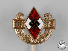 Germany, Hj A 1940 Pin Of The German Youth Champion, Gold Grade, By B.h. Mayer