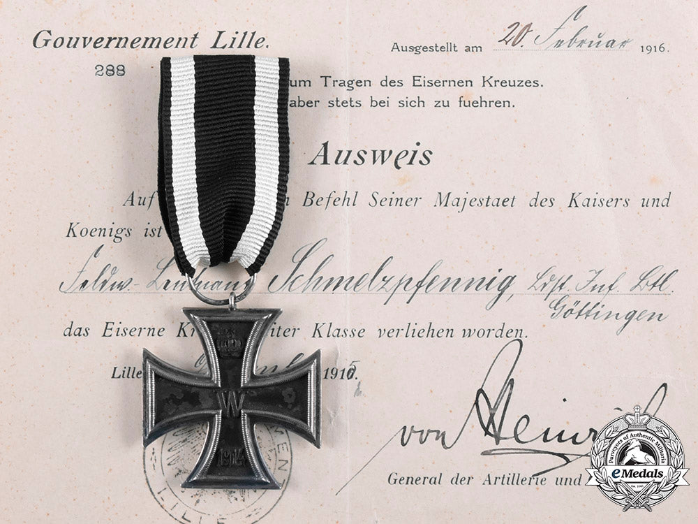 germany,_imperial._a1914_iron_cross_ii_class_with_award_document_to_feldwebel-_leutnant_hans_schmelzpfenning_c20079_emd4745_1