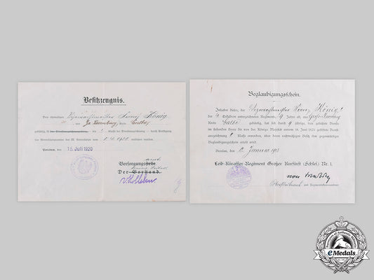 germany,_imperial._two_long_service_award_certificates_to_vizewachtmeister_franz_könig_c20098_emd4548_1