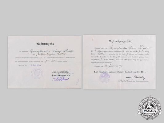 germany,_imperial._two_long_service_award_certificates_to_vizewachtmeister_franz_könig_c20098_emd4548_1