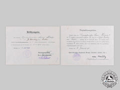 Germany, Imperial. Two Long Service Award Certificates To Vizewachtmeister Franz König