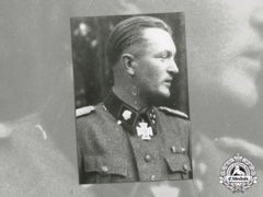 Germany. A Post War Signed Photograph Of Ss-Oberführer Karl Ullrich, Wiking Division (Kc W/Oak Leaves)
