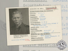 Germany. A Post War Hiag Missing Person Report For Ss Radio Operator At Budapest