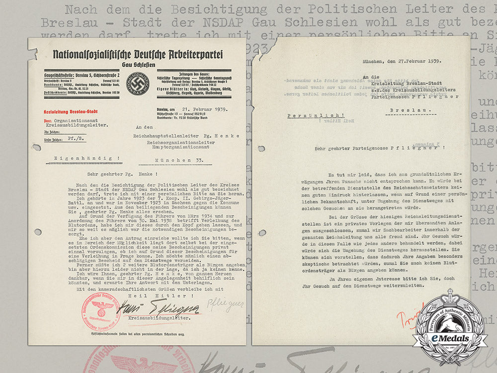 germany._two1939_letters_requesting_the_blood_order_for_district_educational_leader_hans_pfliegner_c2017_000486