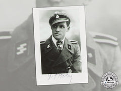 Germany. A Post War Signed Photo Of Kc Winner Gerhard Fischer, Ss Division “Wiking”