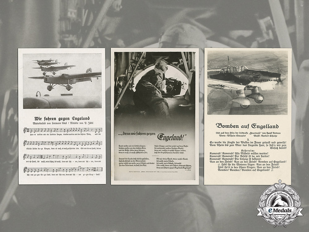 Photo postcard WW2 German propaganda Luftwaffe song Photo postcard WW2 German propaganda Luftwaffe song
