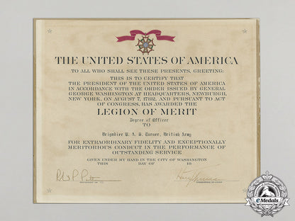 united_states._president_truman_signed_award_documents_to_brigadier_william_arthur_scales_turner,_cbe,_mc_c2017_000784