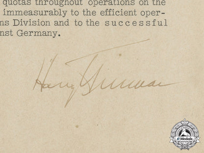 united_states._president_truman_signed_award_documents_to_brigadier_william_arthur_scales_turner,_cbe,_mc_c2017_000788