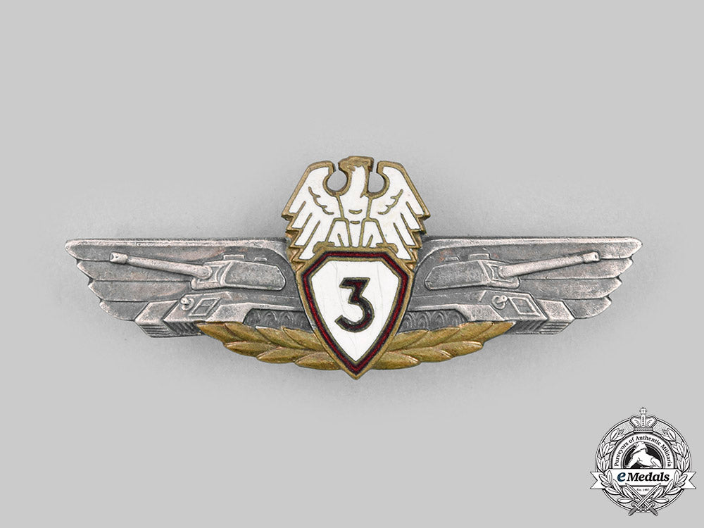 Poland, People's Republic. A Tank Qualification Badge, Iii Class – eMedals