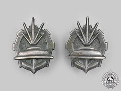 Poland, Republic. Two Polish Army/Navy Sapper Collar Badges