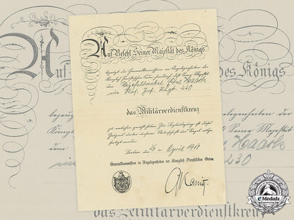 germany,_imperial._a_prussian_military_merit_cross_award_document_to_vizefeldwebel_haark1918_c2020_077emd_086