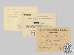 Germany, Hj/Nsfk. Three Award Documents To Aviation Hj Member Nerreter