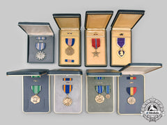 United States. A Lot Of Eight Medals With Cases