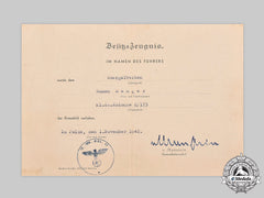 Germany, Wehrmacht. A Krim Shield Award Document To Obergefreiter Roman Manger