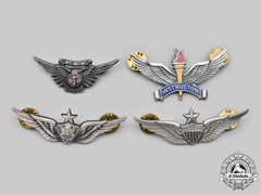 United States. A Lot Of Four Marine Corps, Army And Air Force Badges