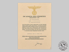 Germany, Third Reich. A Reichsbahn Promotion Document To Franz Scheller
