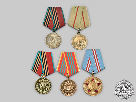 russia,_soviet_union&_federation._a_lot_of_five_medals_c2020_111_mnc1543_1