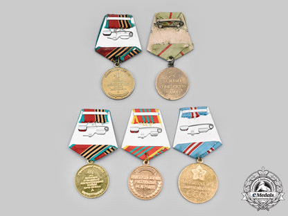 russia,_soviet_union&_federation._a_lot_of_five_medals_c2020_112_mnc1545_1