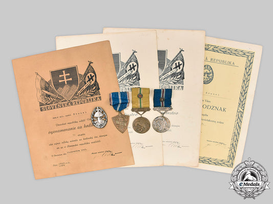 slovakia,_i_republic._a_group_of_four_awards_with_documents_attributed_to_karol_sramel_c2020_139_mnc1438