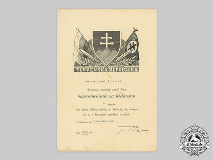 slovakia,_i_republic._a_group_of_four_awards_with_documents_attributed_to_karol_sramel_c2020_142emd_192