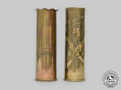 Slovakia, I Republic. A Pair Of Eastern Front Trench Art Brass Shells