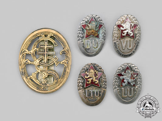 czechoslovakia,_first_republic._a_lot_of_five_military_badges_c2020_227_mnc6972