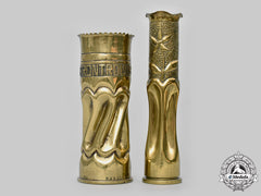 Hungary, Kingdom. A Pair Of Eastern Front Commemorative Trench Art Brass Shells