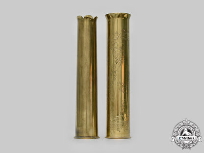 hungary,_kingdom_and_slovakia,_i_republic._a_pair_of_russian_front_trench_art_brass_shells_c2020_233_mnc2690_1