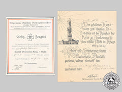 Germany, Weimar Republic. Two Award Documents, Flanders Cross & German Cross
