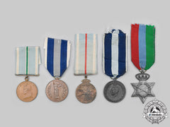 Greece, Kingdom. A Lot Of Five Medals