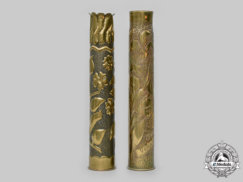 slovakia,_i_republic._a_pair_of_eastern_front_trench_art_brass_shells_c2020_258_mnc2738