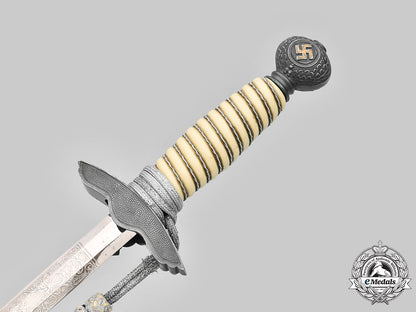 germany,_luftwaffe._a_ii_pattern_officer’s_dagger_with_etched_blade&_hanger,_by_emil_voos_c2020_3157_mnc1514_1