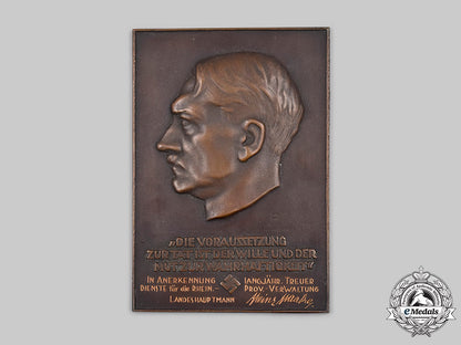 germany,_third_reich._a_commemorative_ah_wall_plaque,_with_landeshauptmann_heinz_haake_dedication_c2020_376_mnc3782