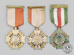 Mexico, United Mexican States. Three Armed Forces Long Service "Perseverance" Crosses, C.1940