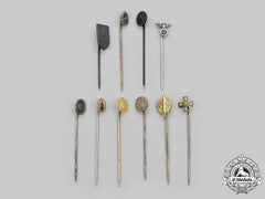 Germany, Third Reich. A Mixed Lot Of Ten Stick Pins