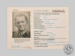 Germany, Ss. A Hiag Tracing Service File For Ss-Unterscharführer Hans Rempf