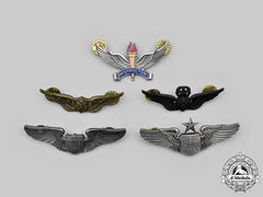 United States. A Lot Of Five Air Force And Army Aviation Badges