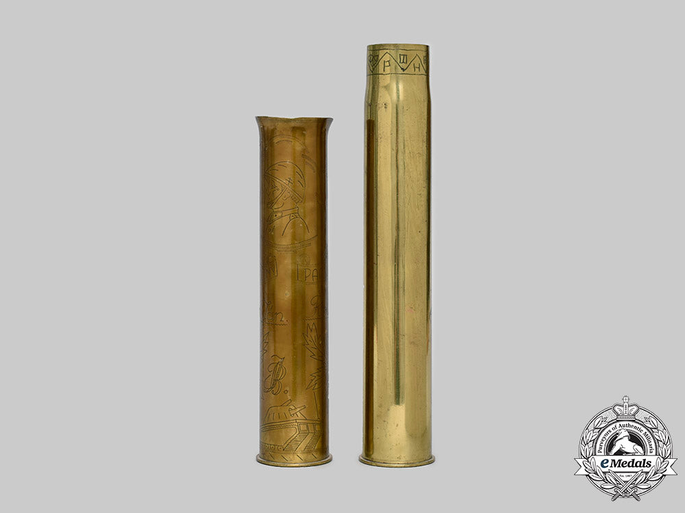 slovakia,_i_republic._a_pair_of_russian_front_trench_art_brass_shell_cases1943_c2020_511_mnc8720_1