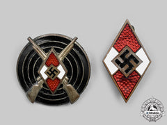 Germany, Hj. A Pair Of Hj Badges