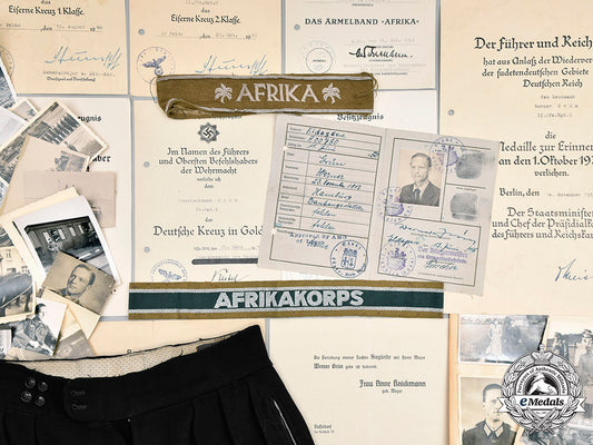 germany,_wehrmacht._the_trousers,_insignia,_and_award_documents_of_werner_grün,_afrika_korps_knight’s_cross_recipient_c2020_662_mnc4046_1