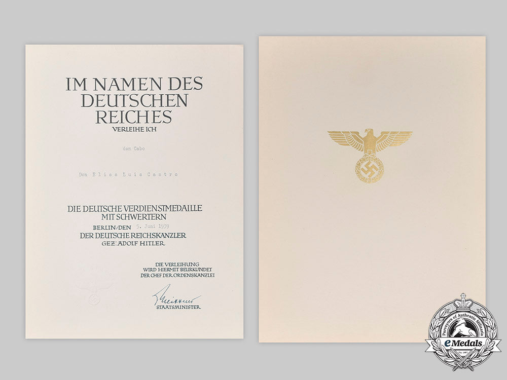 germany,_third_reich._an_award_document_for_order_of_the_german_eagle,_merit_medal_with_swords,_to_a_spanish_recipient_c2020_718_mnc9968_1