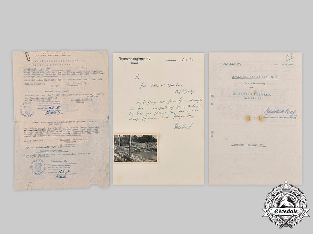 germany,_heer._a_lot_of_award_documents&_correspondence_to_wilhelm_schombera,_infanterie-_regiment133_c2020_725_mnc1280