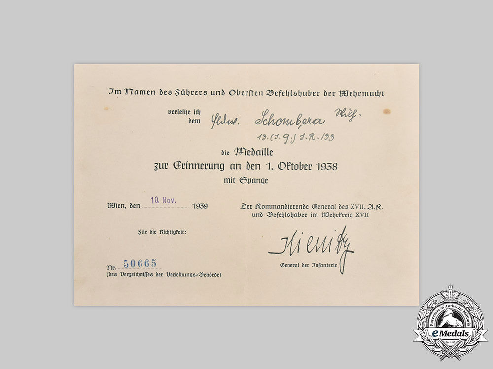 germany,_heer._a_lot_of_award_documents&_correspondence_to_wilhelm_schombera,_infanterie-_regiment133_c2020_728_mnc1284