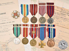 Czechoslovakia, Republic; Slovakia, Republic. Group Of Ten First And Second War Awards With Documents, To Jaroslav Kučera