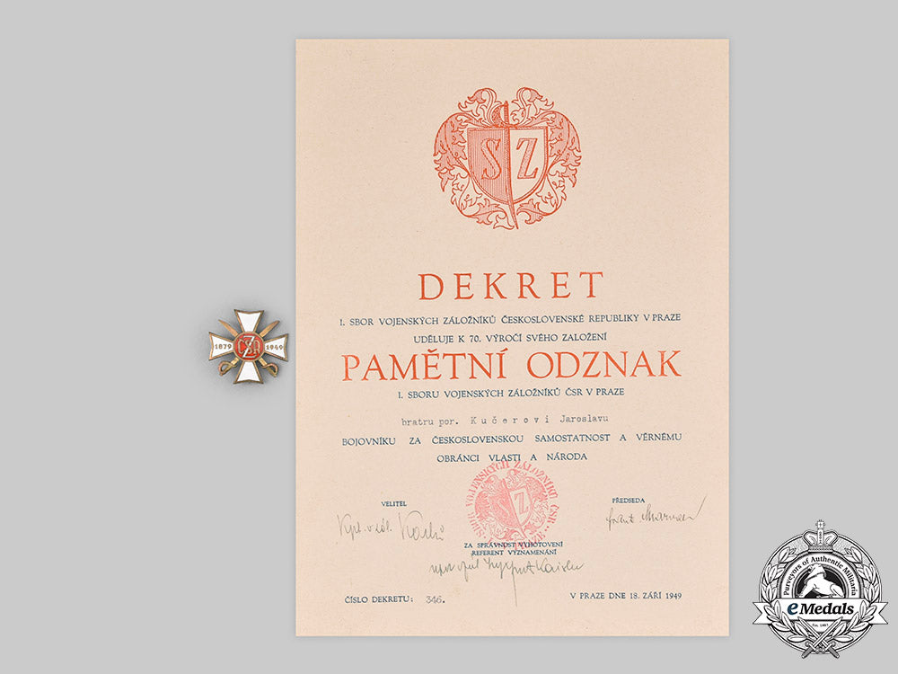 czechoslovakia,_republic;_slovakia,_republic._group_of_ten_first_and_second_war_awards_with_documents,_to_jaroslav_kučera_c2020_735_mnc6029